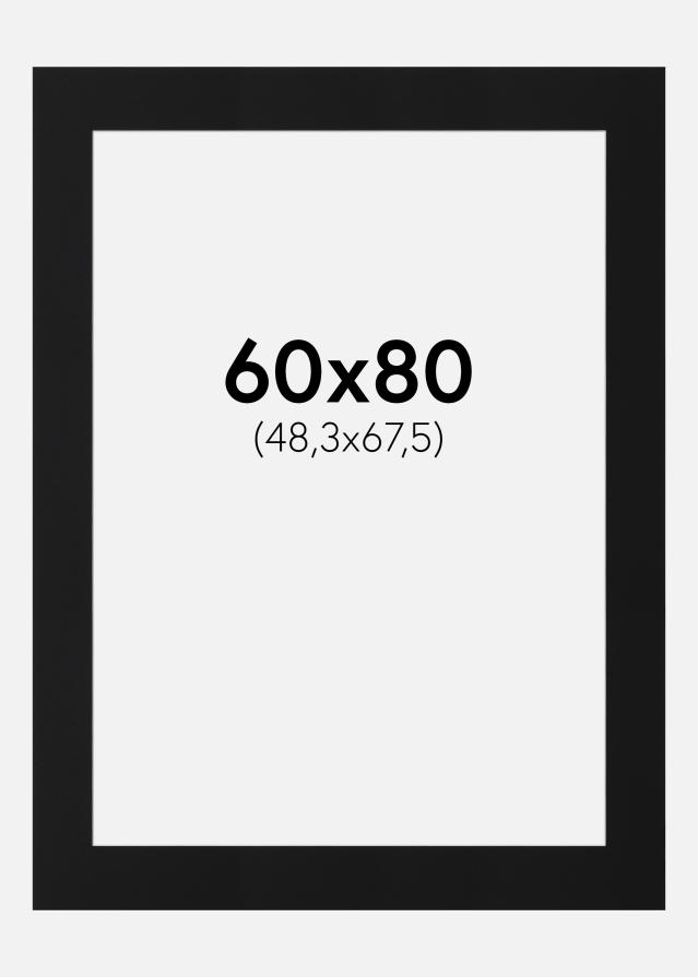 Passe-partout Nero Standard (Bordo interno bianco) 60x80 cm (48,3x67,5)