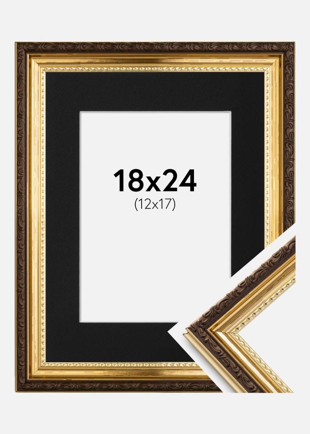 Cornice Abisko Oro 18x24 cm - Passe-partout Nero 13x18 cm