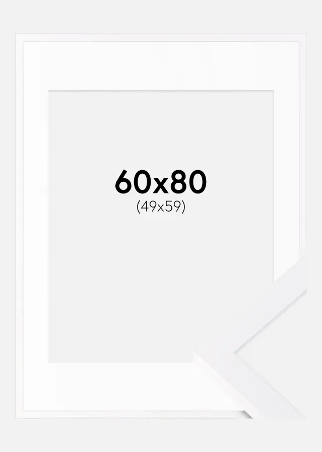 Cornice Selection Bianco 60x80 cm - Passe-partout Bianco 50x60 cm