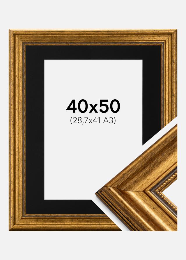 Cornice Rokoko Oro 40x50 cm - Passe-partout Nero 29,7x42 cm (A3)