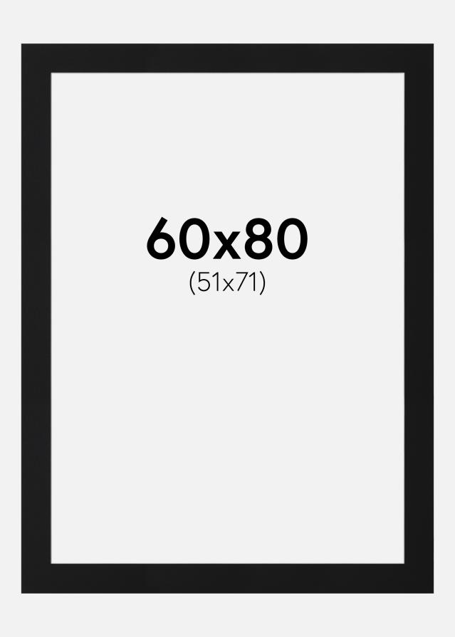 Passe-partout Nero Standard (Bordo interno bianco) 60x80 cm (51x71)