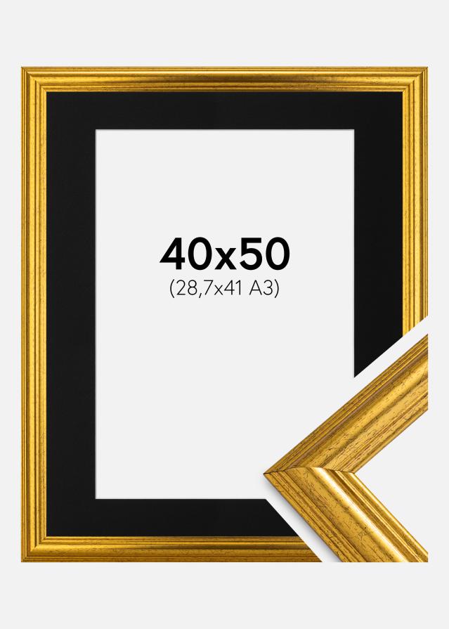Cornice Västkusten Oro 40x50 cm - Passe-partout Nero 29,7x42 cm (A3)