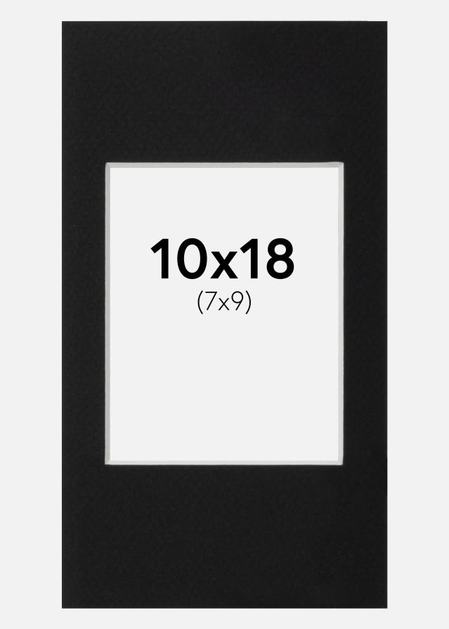 Passe-partout Nero Standard (Bordo interno bianco) 10x18 cm (7x9)