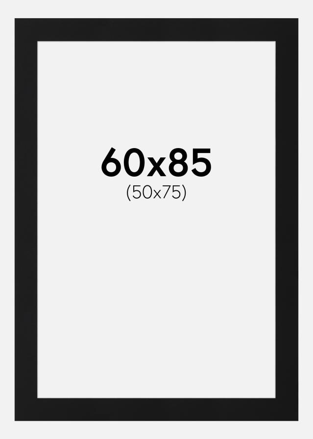 Passe-partout Nero Standard (Bordo interno bianco) 60x85 cm (50x75)