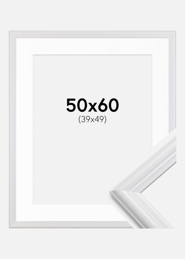 Cornice Siljan Bianco 50x60 cm - Passe-partout Bianco 40x50 cm