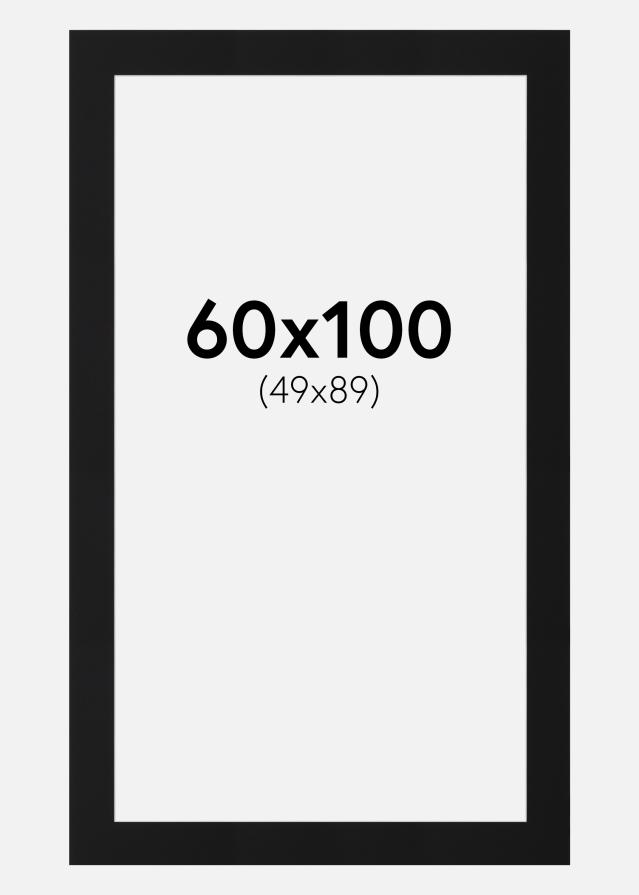 Passe-partout Nero Standard (Bordo interno bianco) 60x100 cm (49x89)