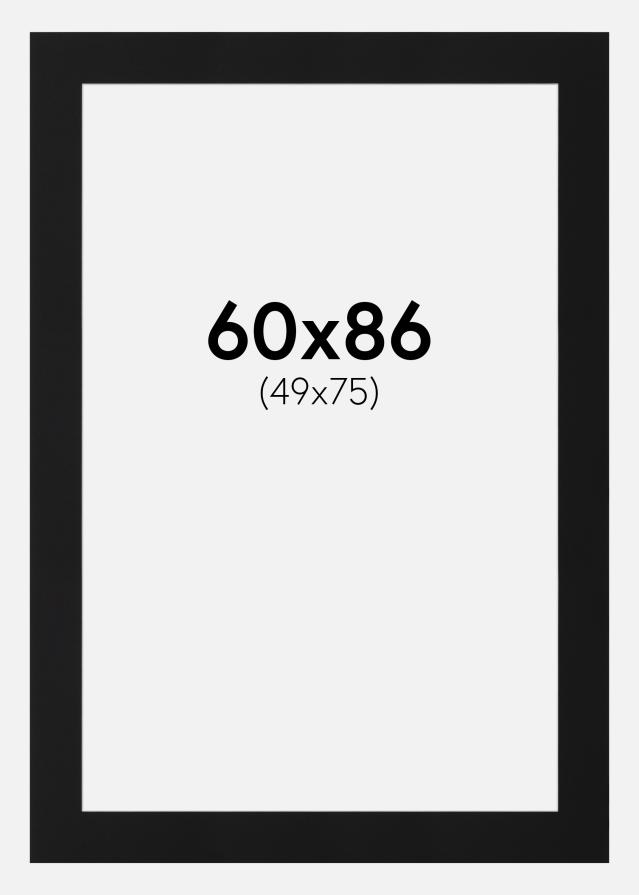 Passe-partout Nero Standard (Bordo interno bianco) 60x86 cm (49x75)