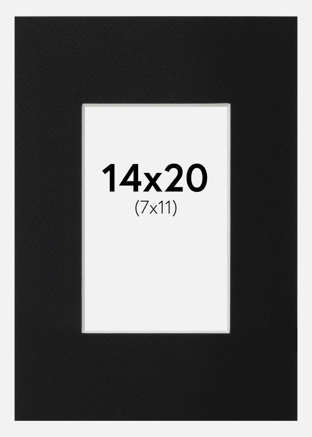 Passe-partout Nero Standard (Bordo interno bianco) 14x20 cm (7x11)