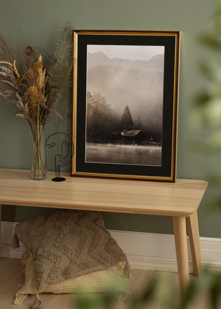 Cornice Abisko Oro 40x50 cm - Passe-partout Nero 27x35 cm