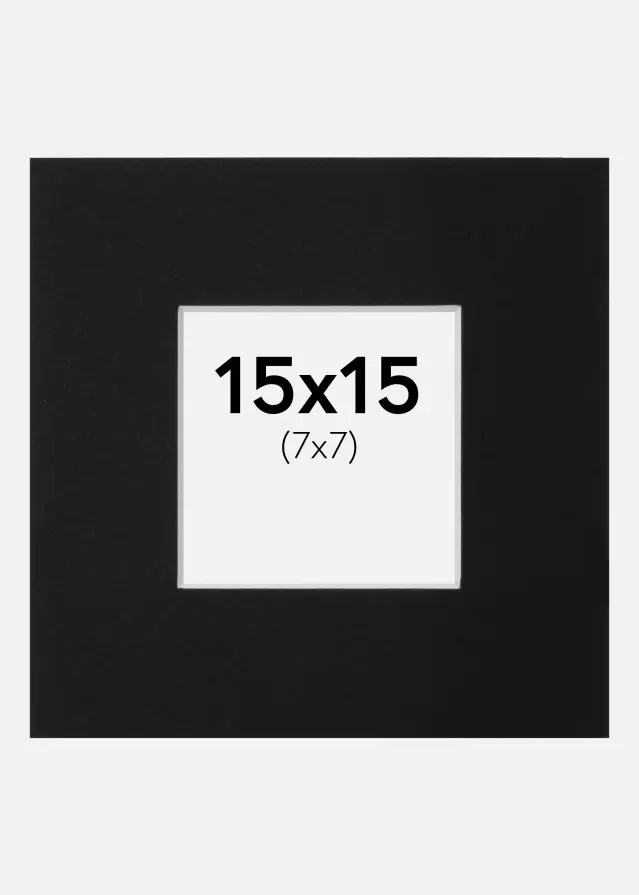 Passe-partout Nero Standard (Bordo interno bianco) 15x15 cm (7x7)