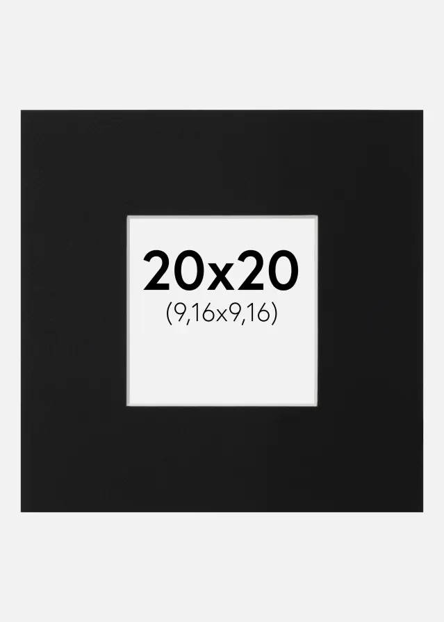 Passe-partout Nero Standard (Bordo interno bianco) 20x20 cm (9,16x9,16)