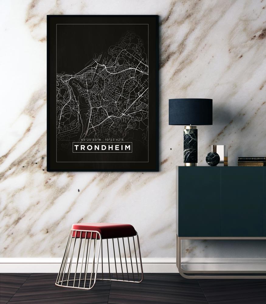Mappa - Trondheim - Poster nero