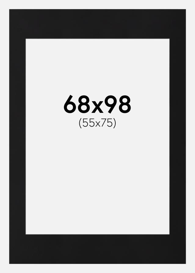 Passe-partout Nero Standard (Bordo interno bianco) 68x98 cm (55x75)