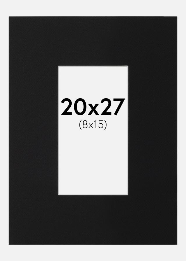 Passe-partout Nero Standard (Bordo interno bianco) 20x27 cm (8x15)