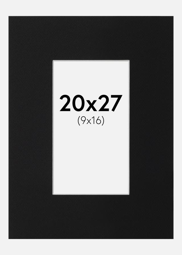 Passe-partout Nero Standard (Bordo interno bianco) 20x27 cm (9x16)