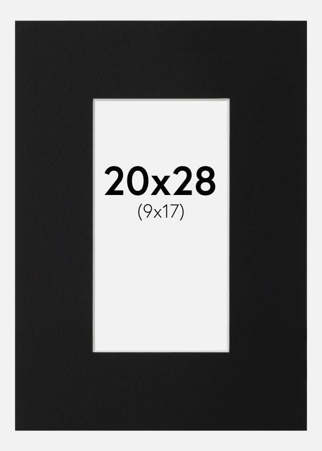 Passe-partout Nero Standard (Bordo interno bianco) 20x28 cm (9x17)