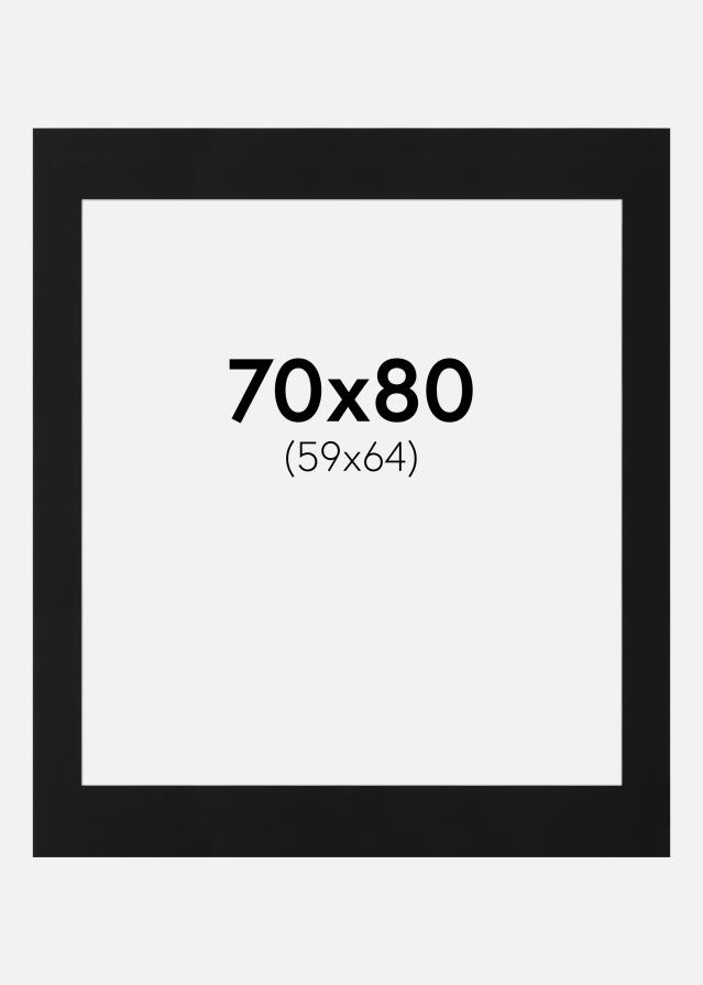 Passe-partout Nero Standard (Bordo interno bianco) 70x80 cm (59x64)