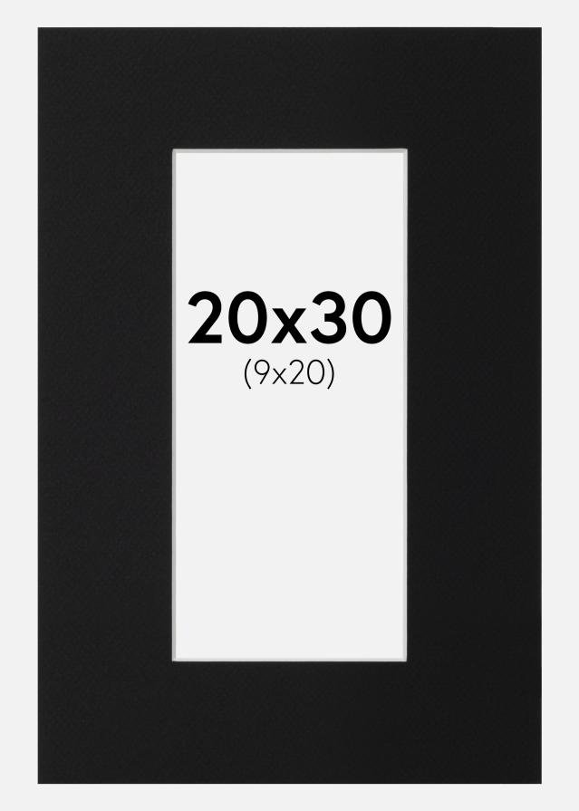 Passe-partout Nero Standard (Bordo interno bianco) 20x30 cm (9x20)