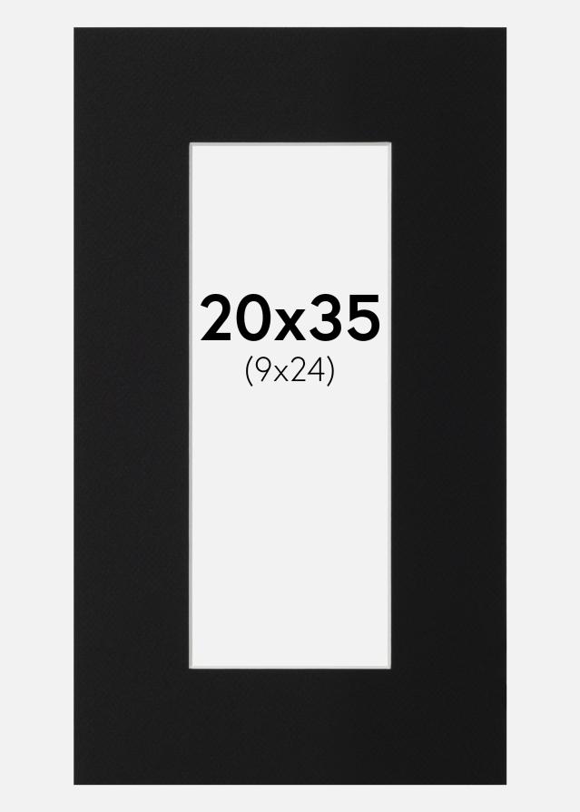 Passe-partout Nero Standard (Bordo interno bianco) 20x35 cm (9x24)