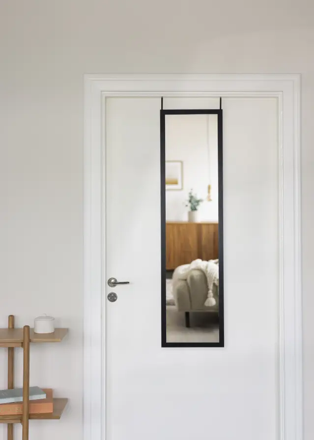 Specchio Overdoor Nero 34x126 cm