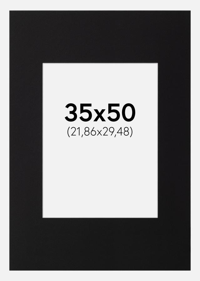 Passe-partout Nero Standard (Bordo interno bianco) 35x50 cm (21,86x29,48)