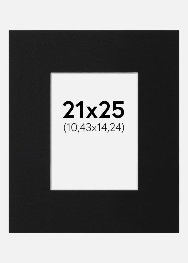 Passe-partout Nero Standard (Bordo interno bianco) 21x25 cm (10,43x14,24)