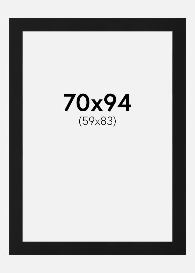 Passe-partout Nero Standard (Bordo interno bianco) 70x94 cm (59x83)