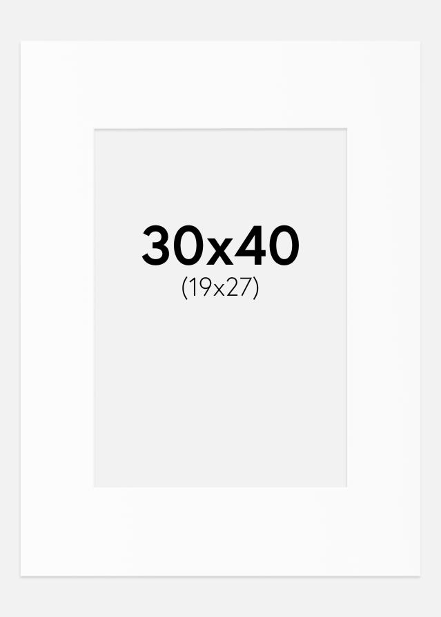 Passe-partout Bianco Standard (Bordo interno bianco) 30x40 cm (19x27)