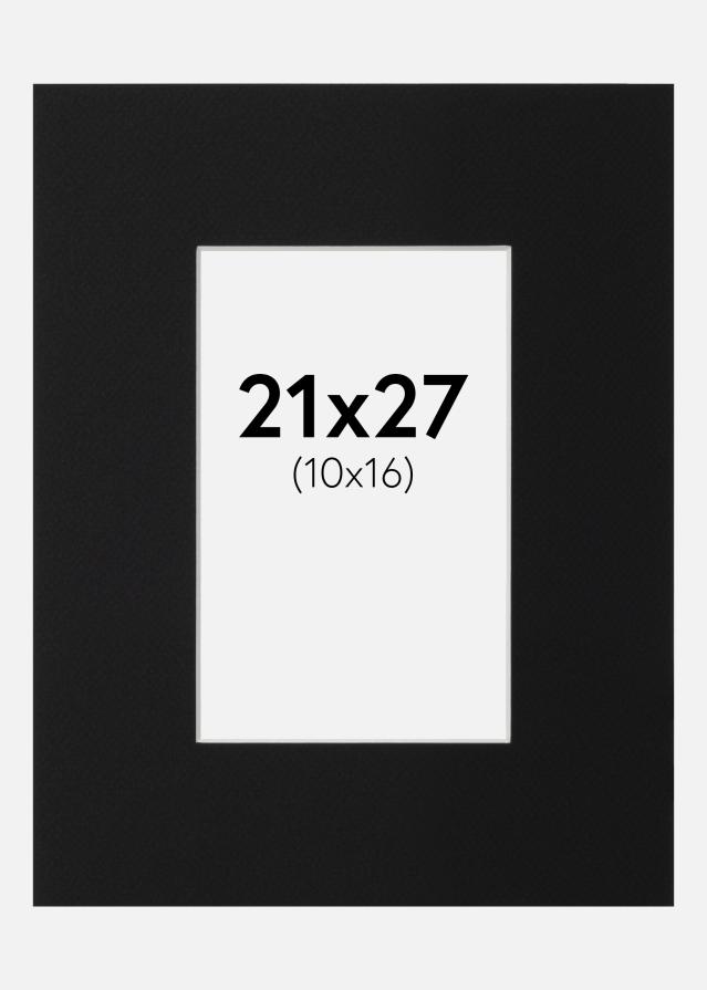 Passe-partout Nero Standard (Bordo interno bianco) 21x27 cm (10x16)