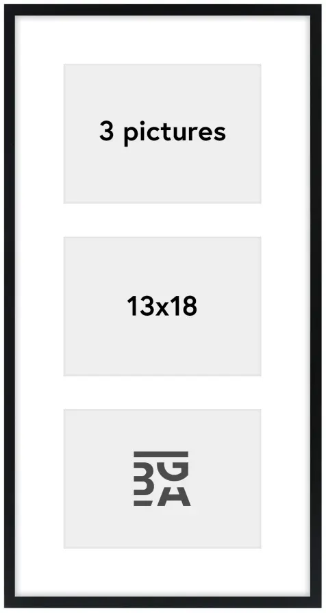 Edsbyn Cornici multiple IX Nero - 3 Immagini (13x18 cm)