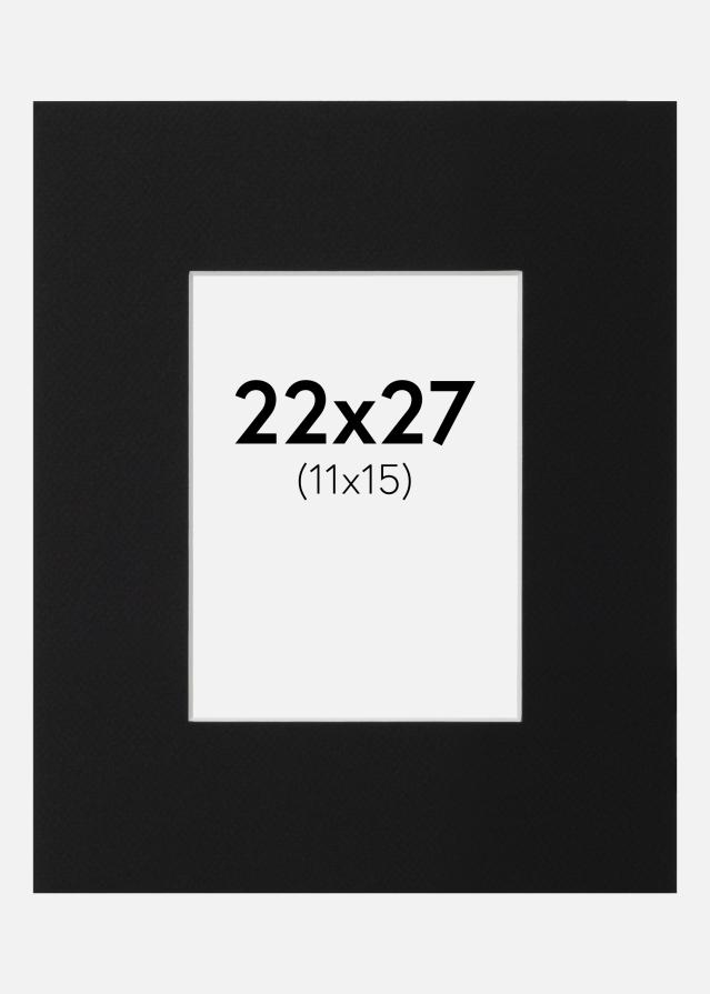 Passe-partout Nero Standard (Bordo interno bianco) 22x27 cm (11x15)