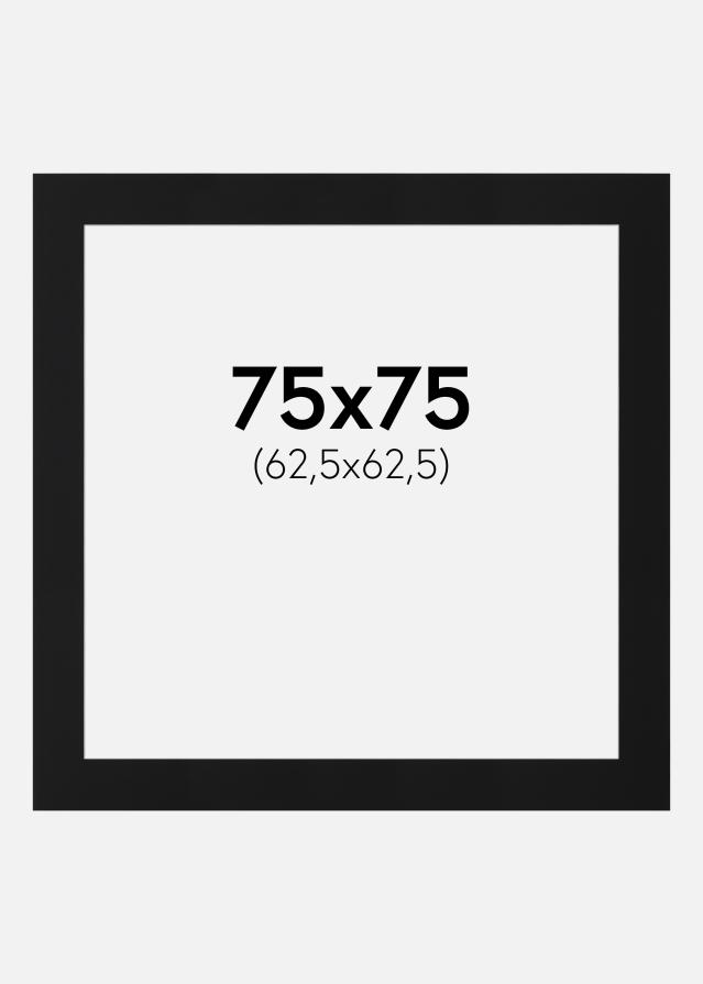 Passe-partout Nero Standard (Bordo interno bianco) 75x75 cm (62,5x62,5)