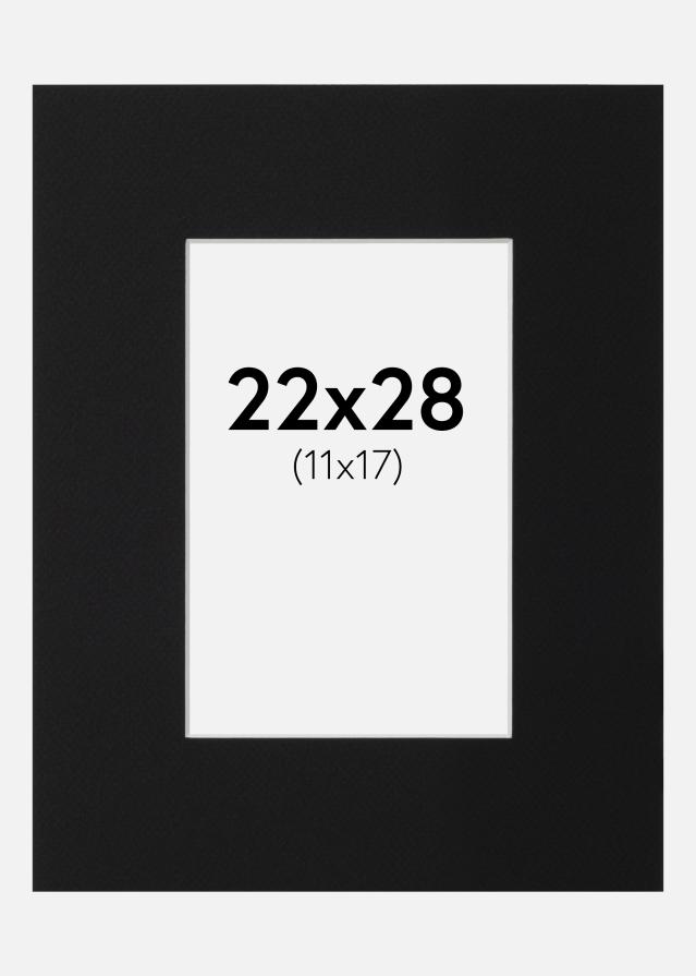 Passe-partout Nero Standard (Bordo interno bianco) 22x28 cm (11x17)