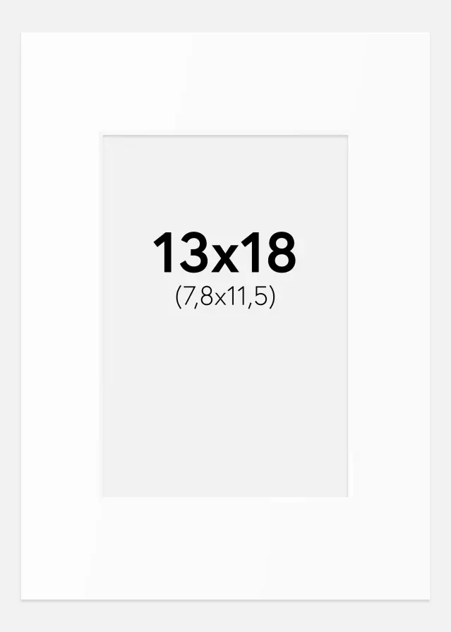 Passe-partout Bianco Standard (Bordo interno bianco) 13x18 cm (7,8x11,5)