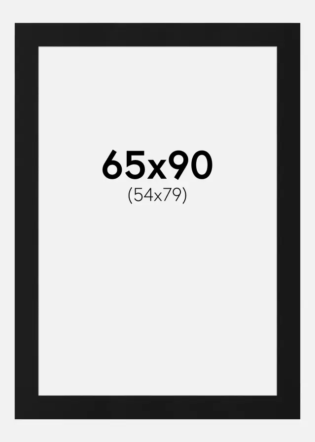 Passe-partout Nero Standard (Bordo interno bianco) 65x90 cm (54x79)