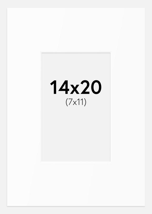 Passe-partout Bianco Standard (Bordo interno bianco) 14x20 cm (7x11)