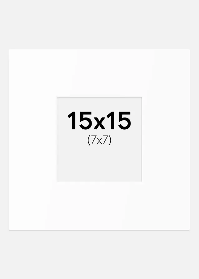 Passe-partout Bianco Standard (Bordo interno bianco) 15x15 cm (7x7)