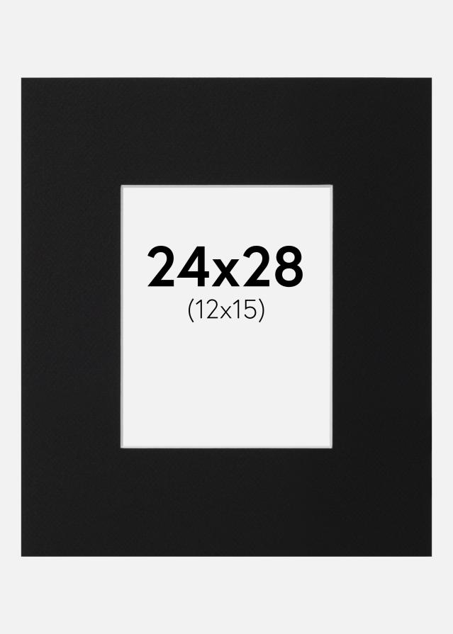 Passe-partout Nero Standard (Bordo interno bianco) 24x28 cm (12x15)