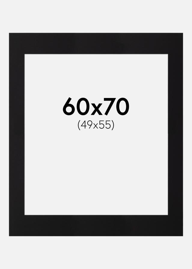 Passe-partout Nero Standard (Bordo interno bianco) 60x70 cm (49x55)