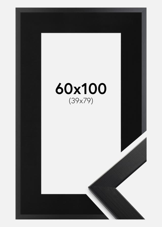 Cornice Trendline Nero 60x100 cm - Passe-partout Nero 40x80 cm