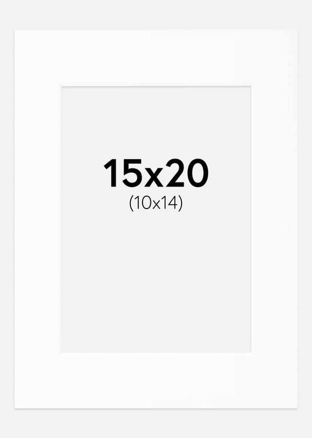 Passe-partout Bianco Standard (Bordo interno bianco) 15x20 cm (10x14)