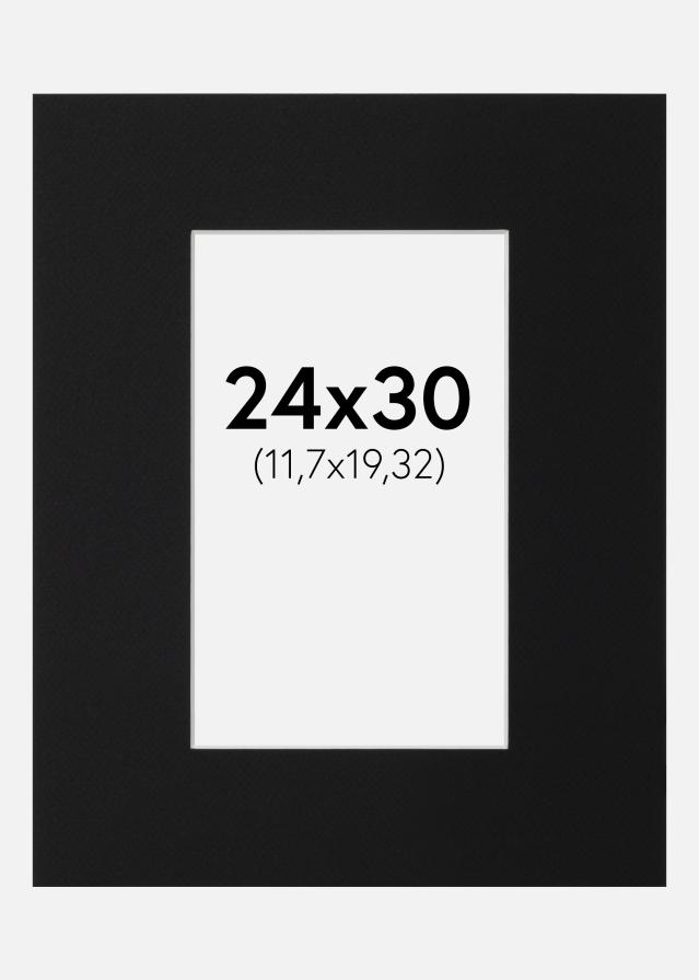 Passe-partout Nero Standard (Bordo interno bianco) 24x30 cm (11,7x19,32)