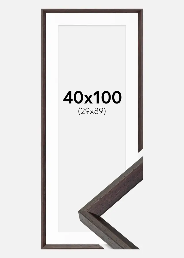 Cornice Globe Espresso 40x100 cm - Passe-partout Bianco 30x90 cm