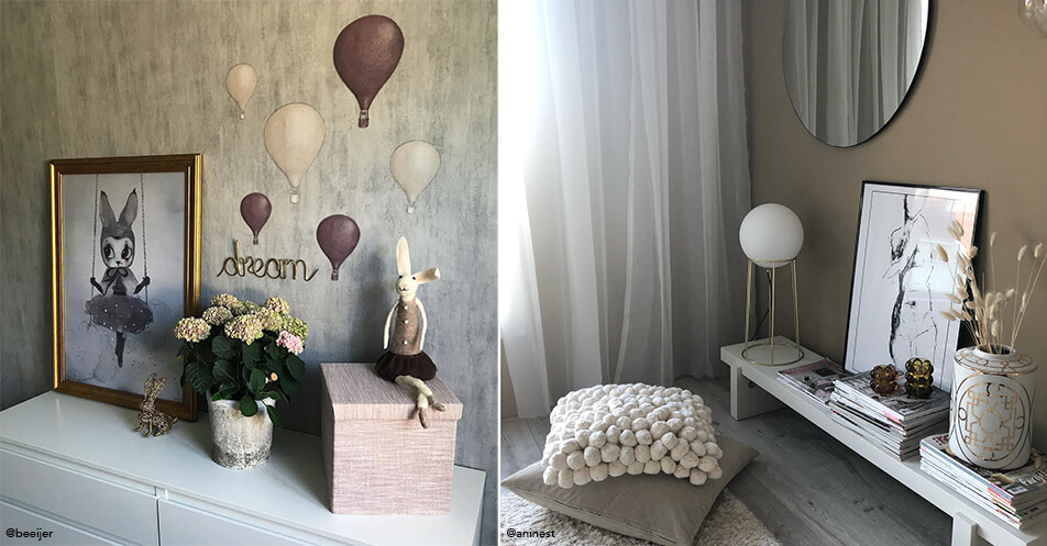 Cornice dorata in una cameretta - cornice nera in soggiorno