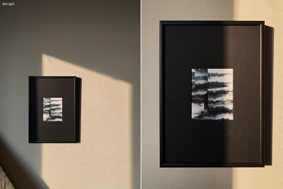 Passepartout nero su misura per motivo in bianco e nero