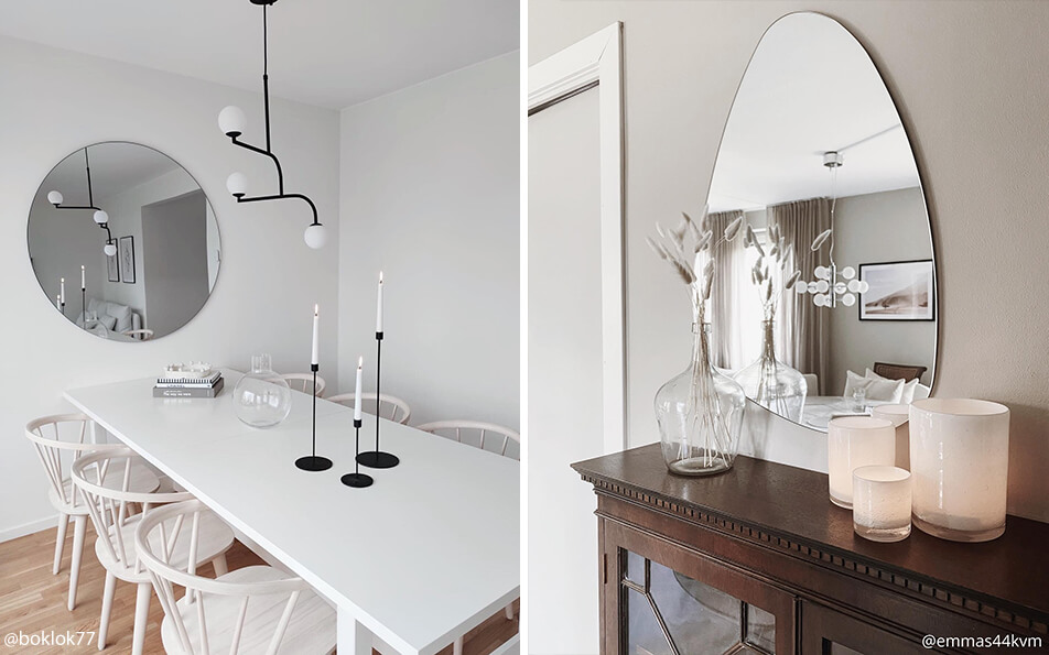 Specchio rotondo sala da pranzo - specchio a forma di uovo soggiorno