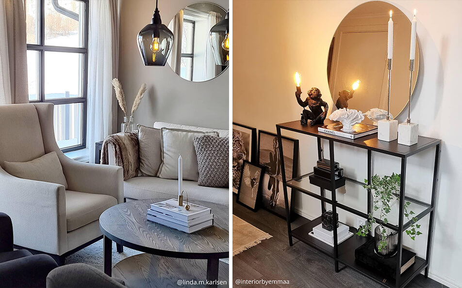 Specchi rotondi - lampade eleganti