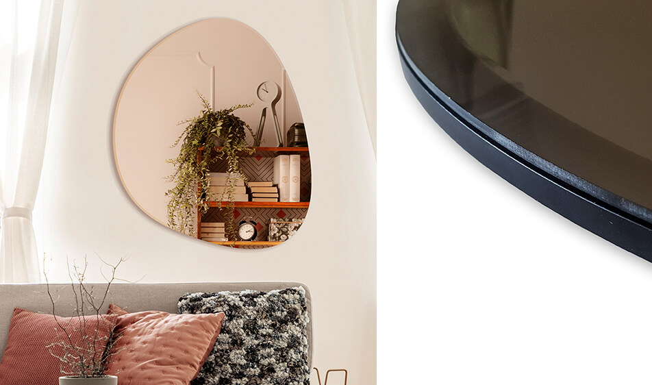 Specchio in oro rosa - specchio unico