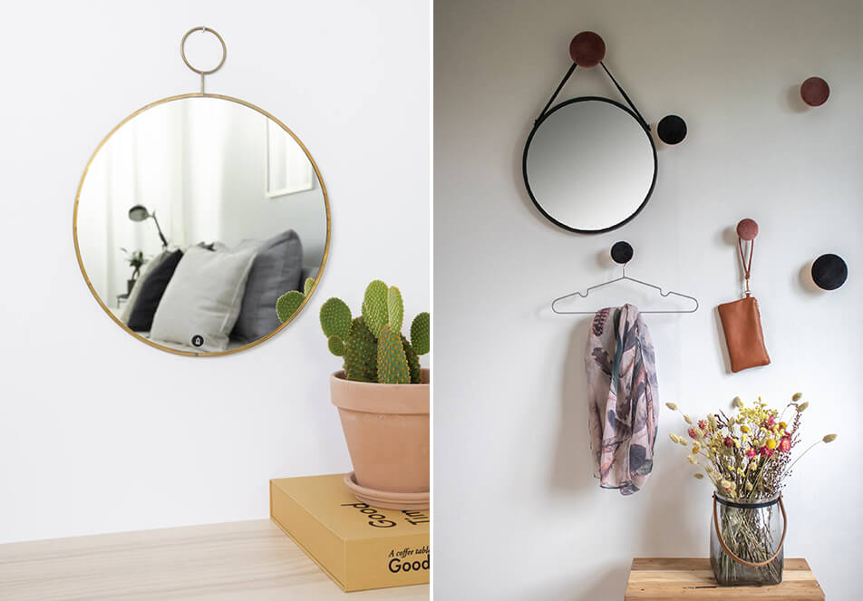 Specchi rotondi - specchio dorato - specchio nero