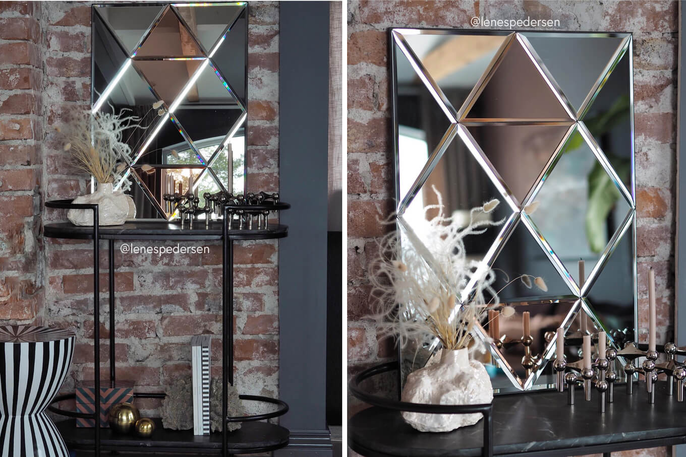 Specchi dettagliati - Specchio su parete in mattoni